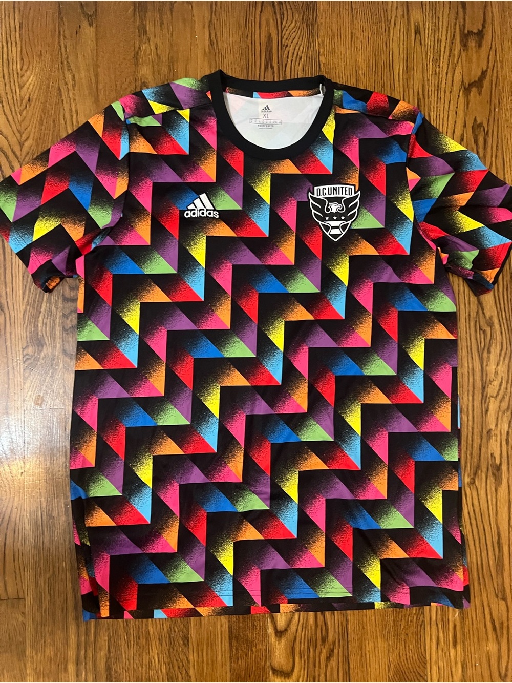 DC United Adidas Authentjc Men's Black Multicolor Geometric Jersey